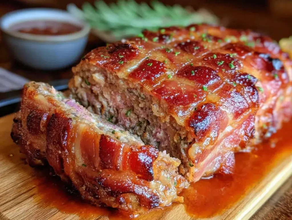 BBQ bacon wrapped meatloaf - featured image