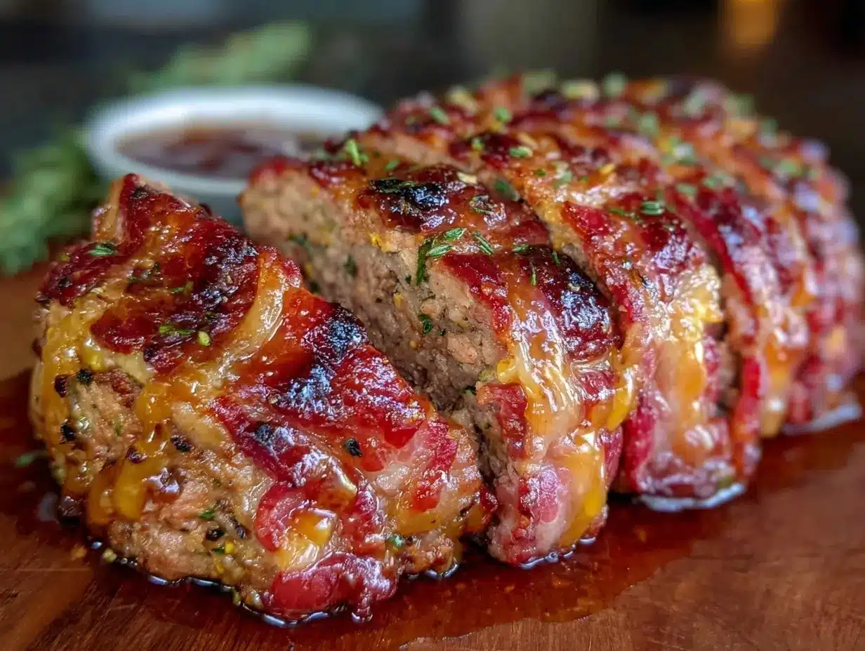 BBQ bacon wrapped meatloaf preparation steps