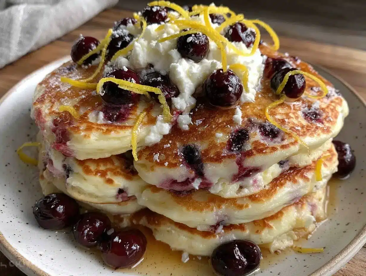 blueberry lemon ricotta pancakes preparation steps