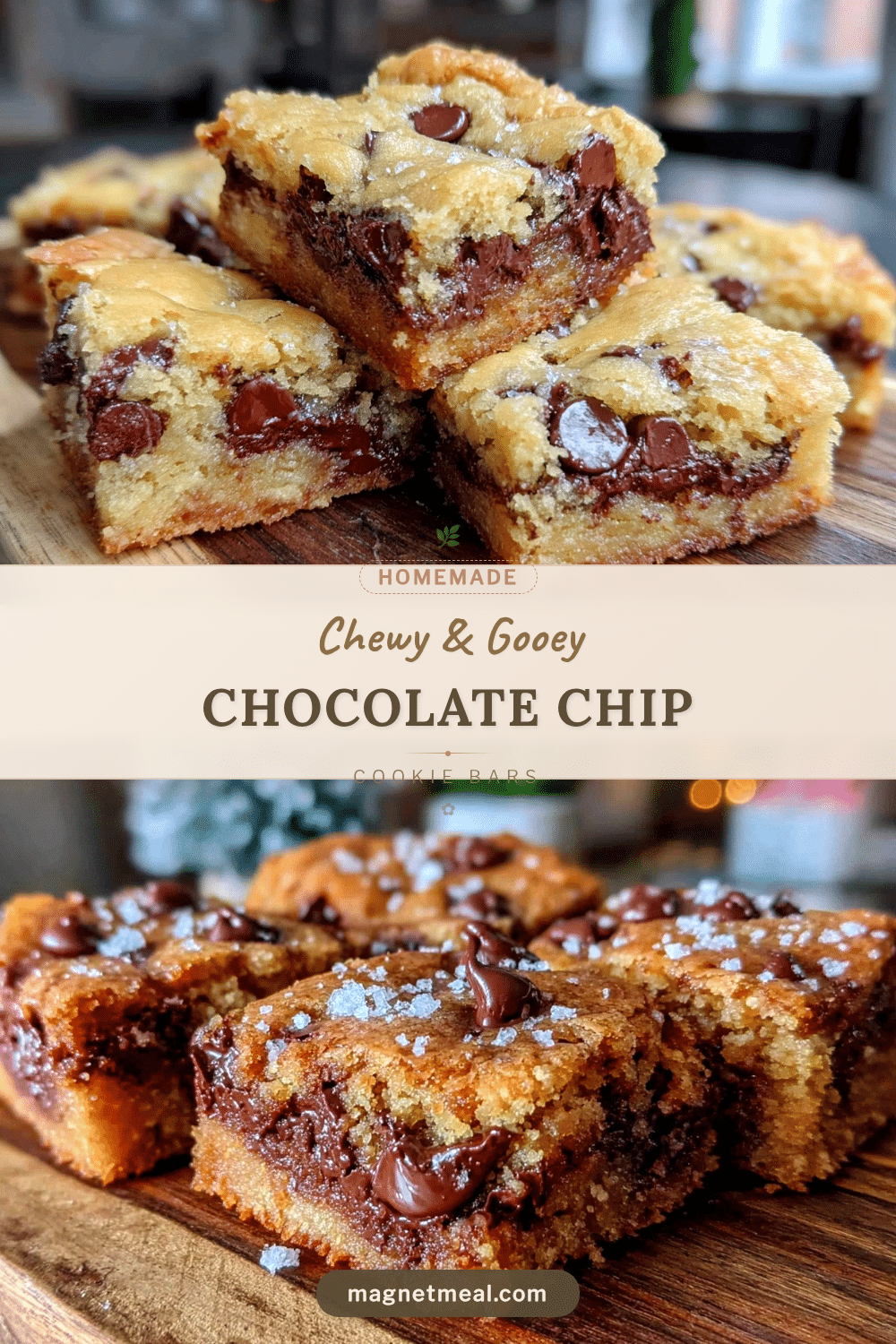 chewy chocolate chip cookie bars recipe