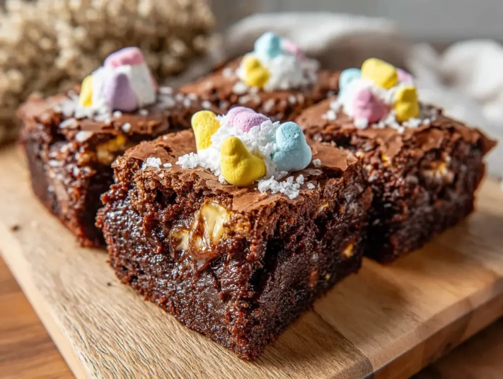 chewy peeps brownies - featured image
