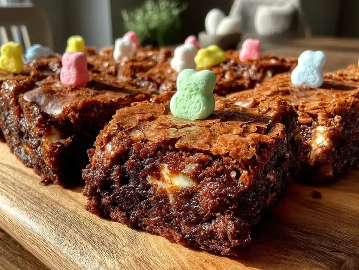 chewy peeps brownies preparation steps