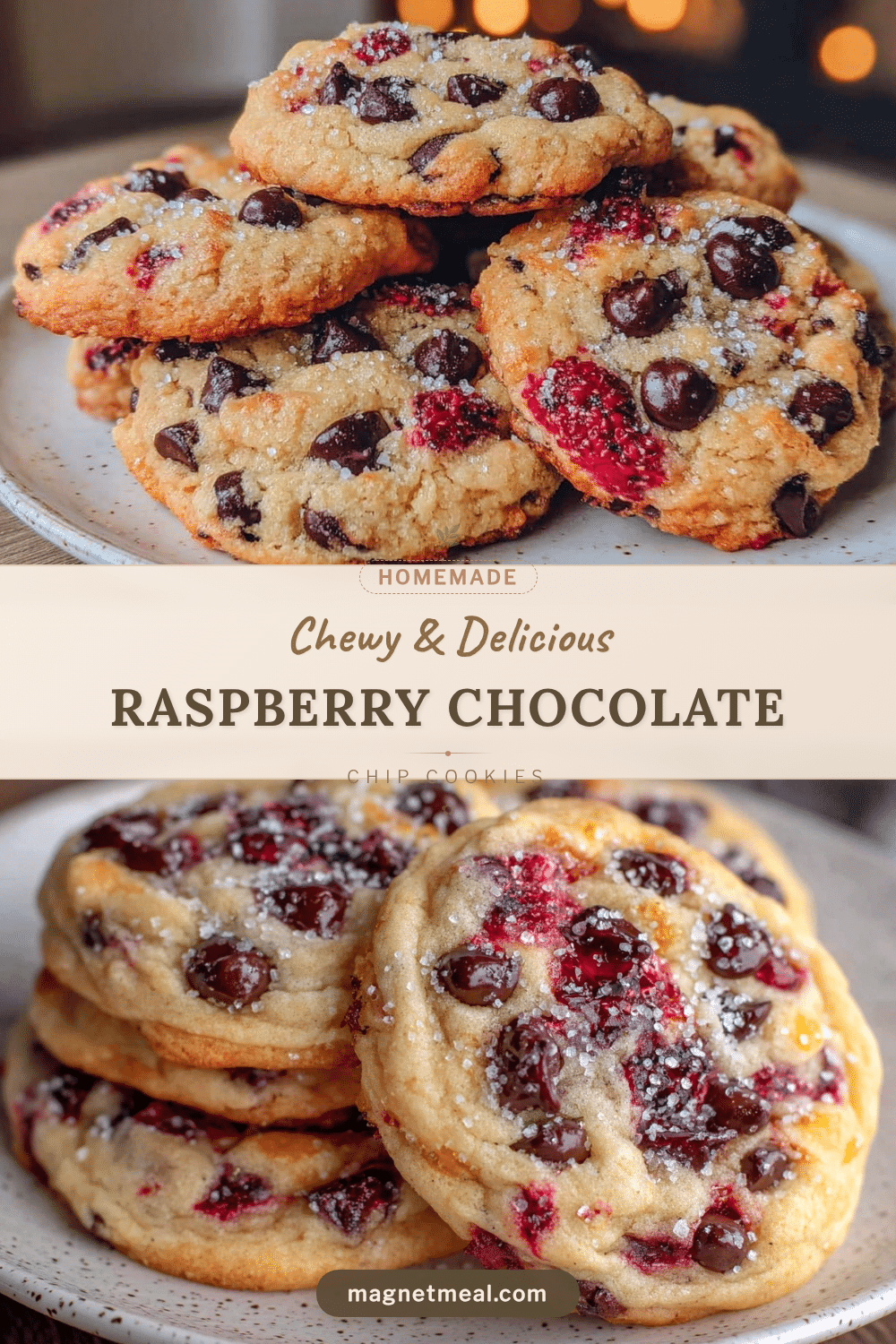 chewy raspberry chocolate chip cookies recipe
