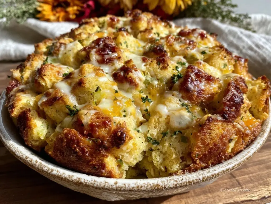 chicken and herb stuffing casserole - featured image