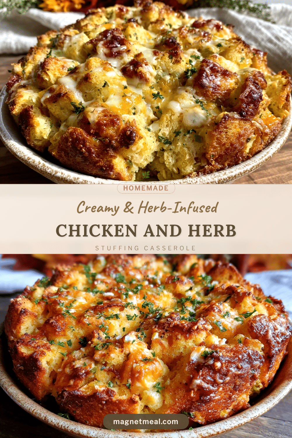 chicken and herb stuffing casserole recipe