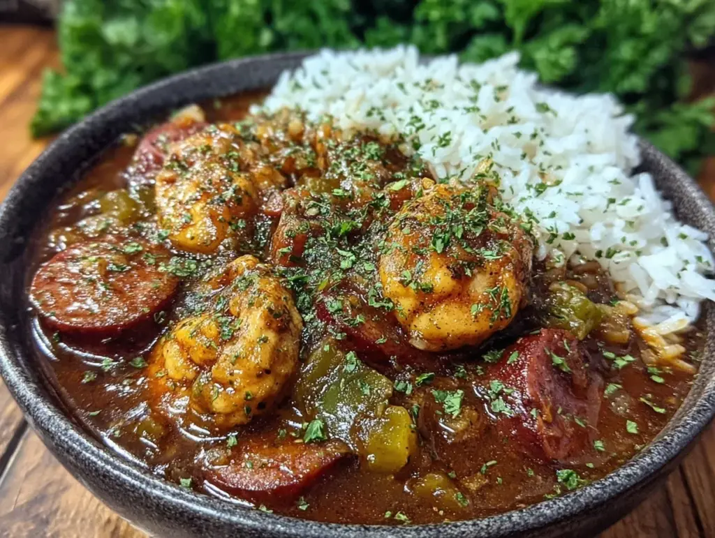chicken and sausage gumbo - featured image