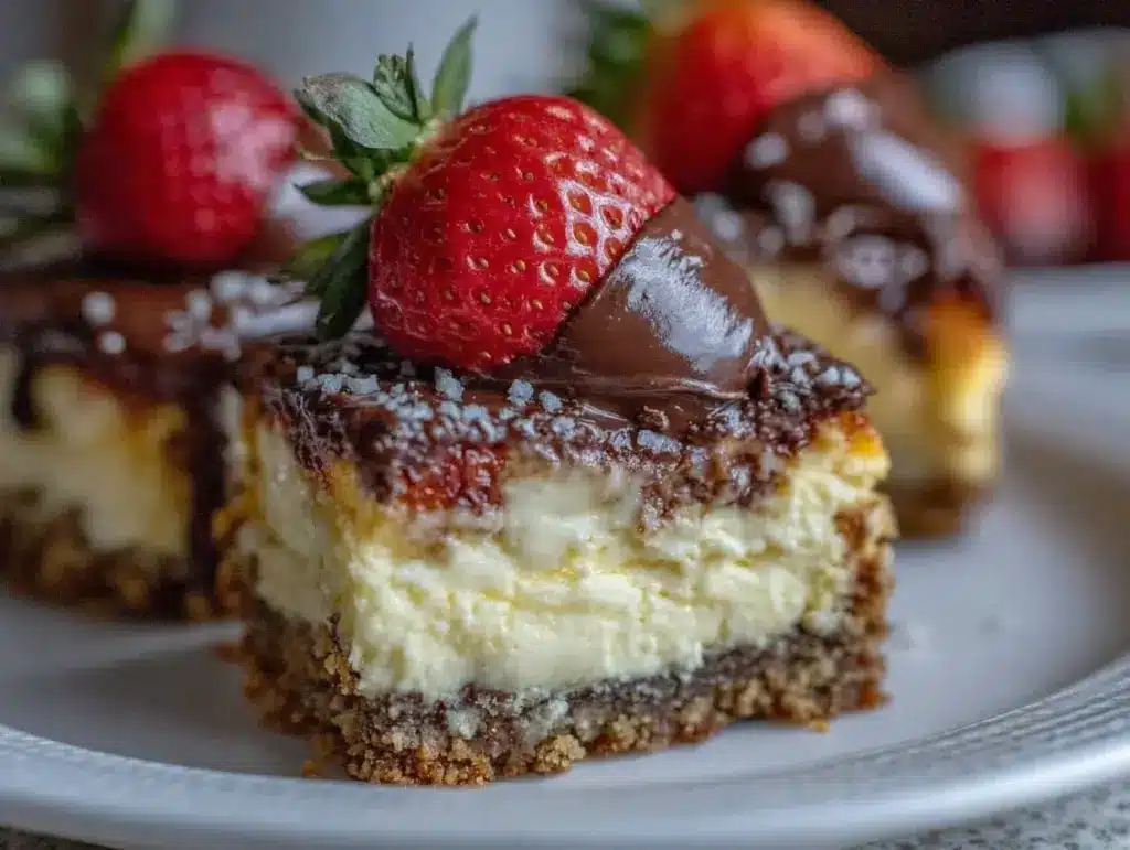 chocolate covered strawberry cheesecake - featured image
