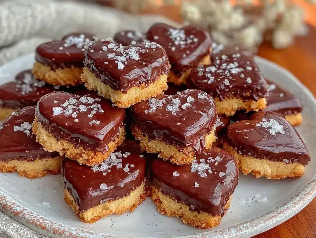 chocolate-dipped shortbread hearts - featured image