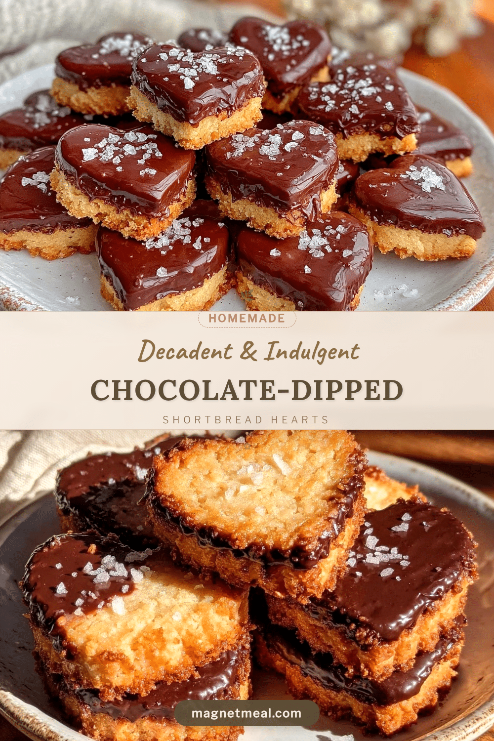 chocolate-dipped shortbread hearts recipe