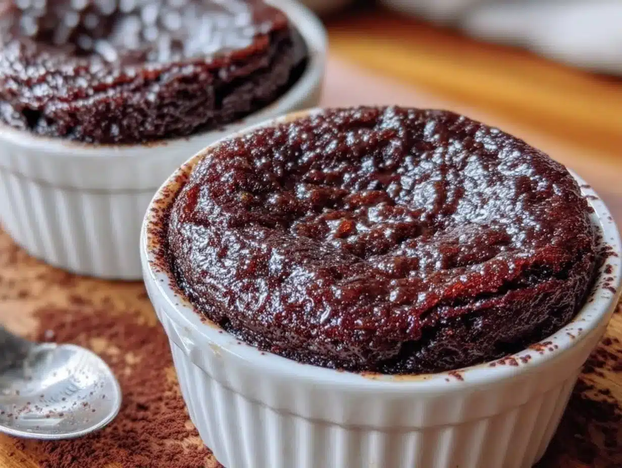 chocolate soufflé for two preparation steps