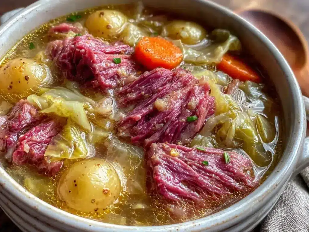 corned beef and cabbage soup - featured image
