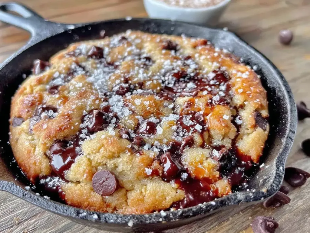 cozy chocolate chip cookie skillet - featured image