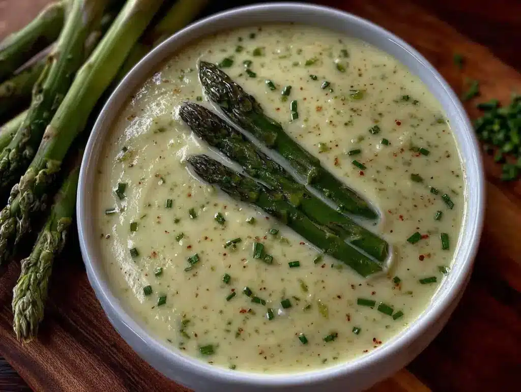 creamy asparagus soup - featured image