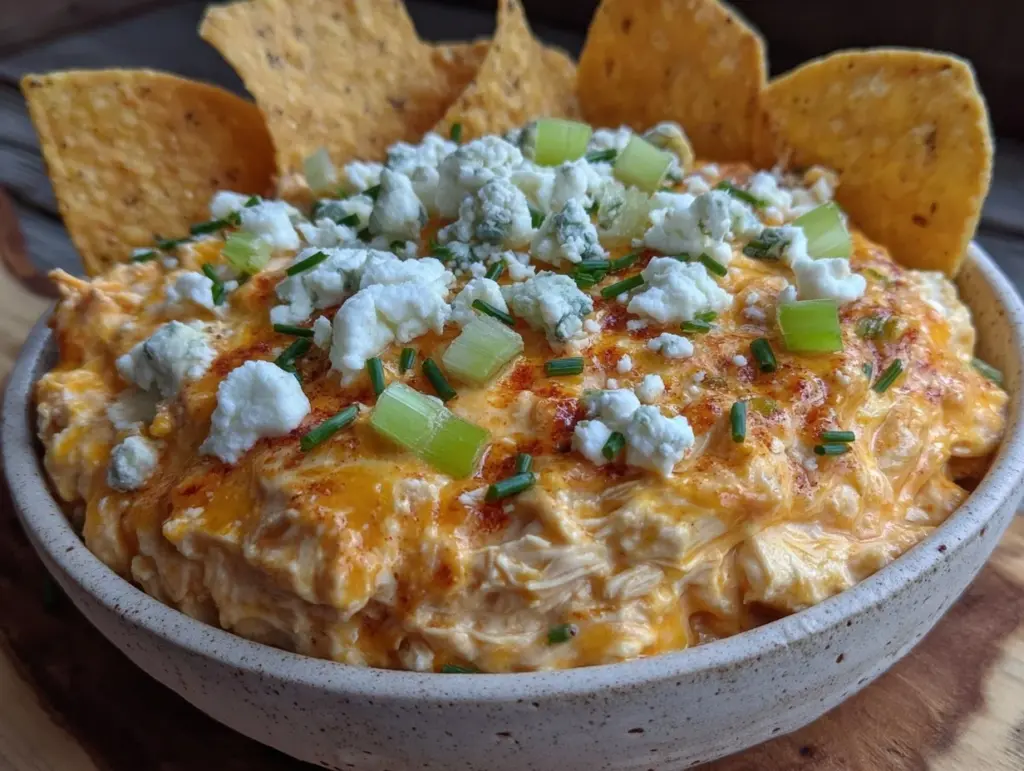 creamy buffalo chicken dip - featured image
