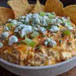 creamy buffalo chicken dip - featured image