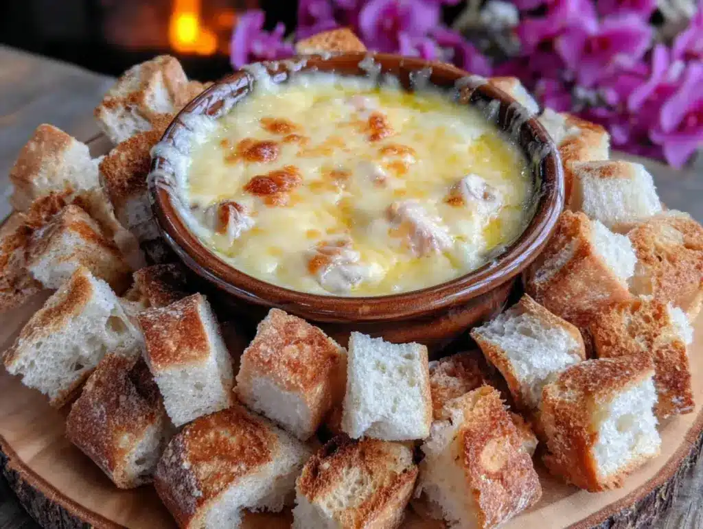 creamy cheese fondue - featured image