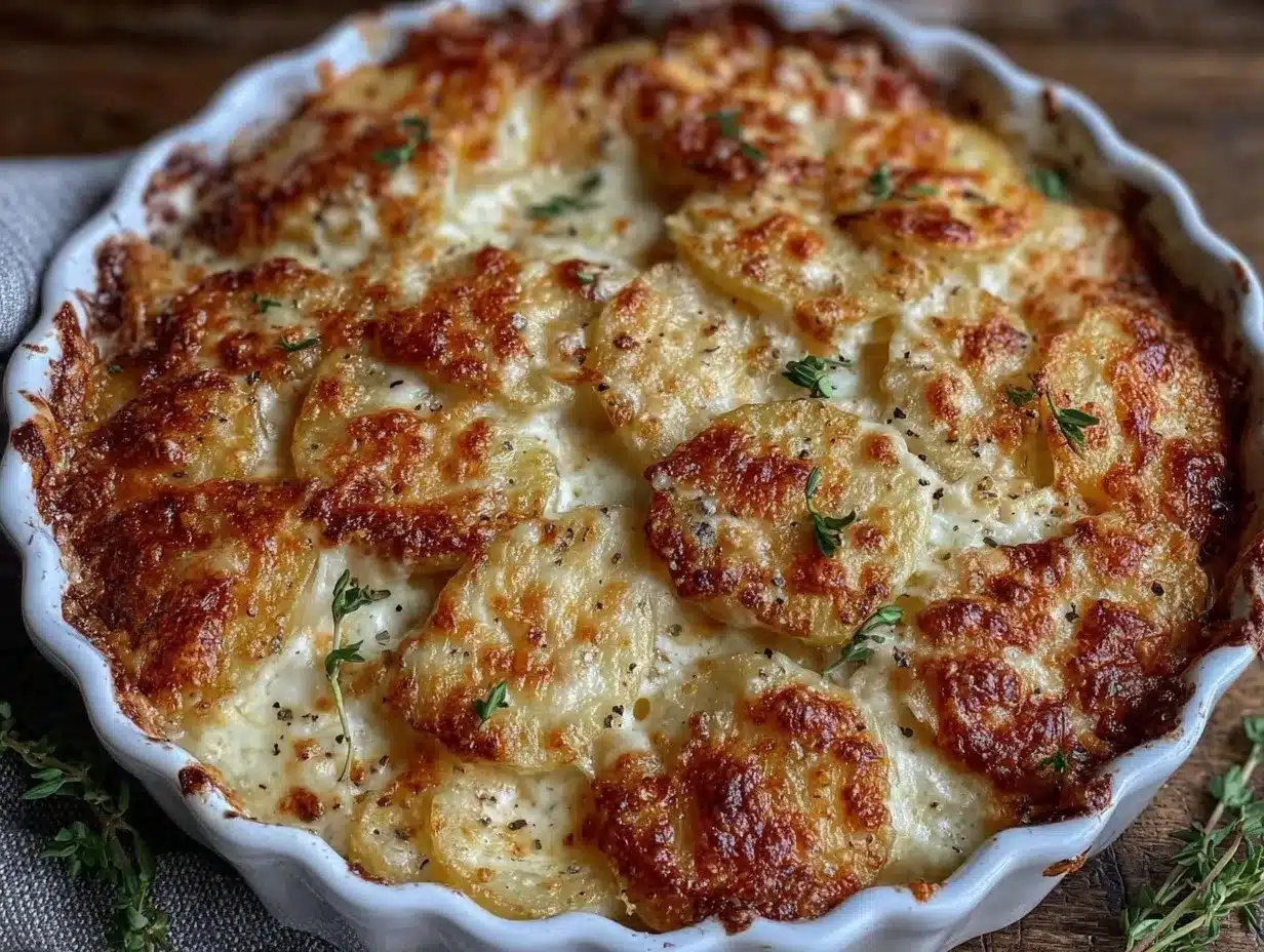 creamy cheesy au gratin potatoes preparation steps