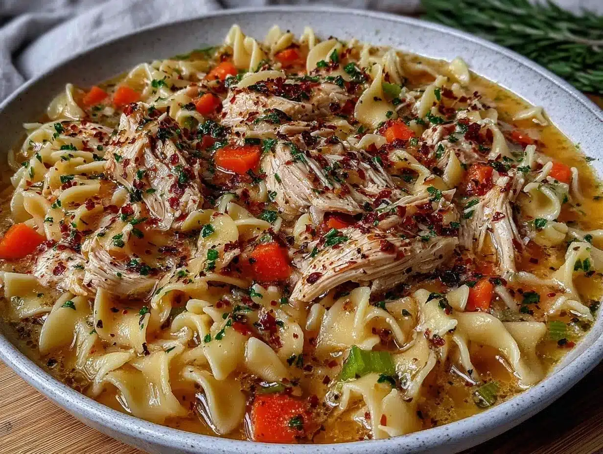 creamy chicken noodle soup preparation steps