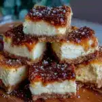 creamy churro cheesecake bars - featured image