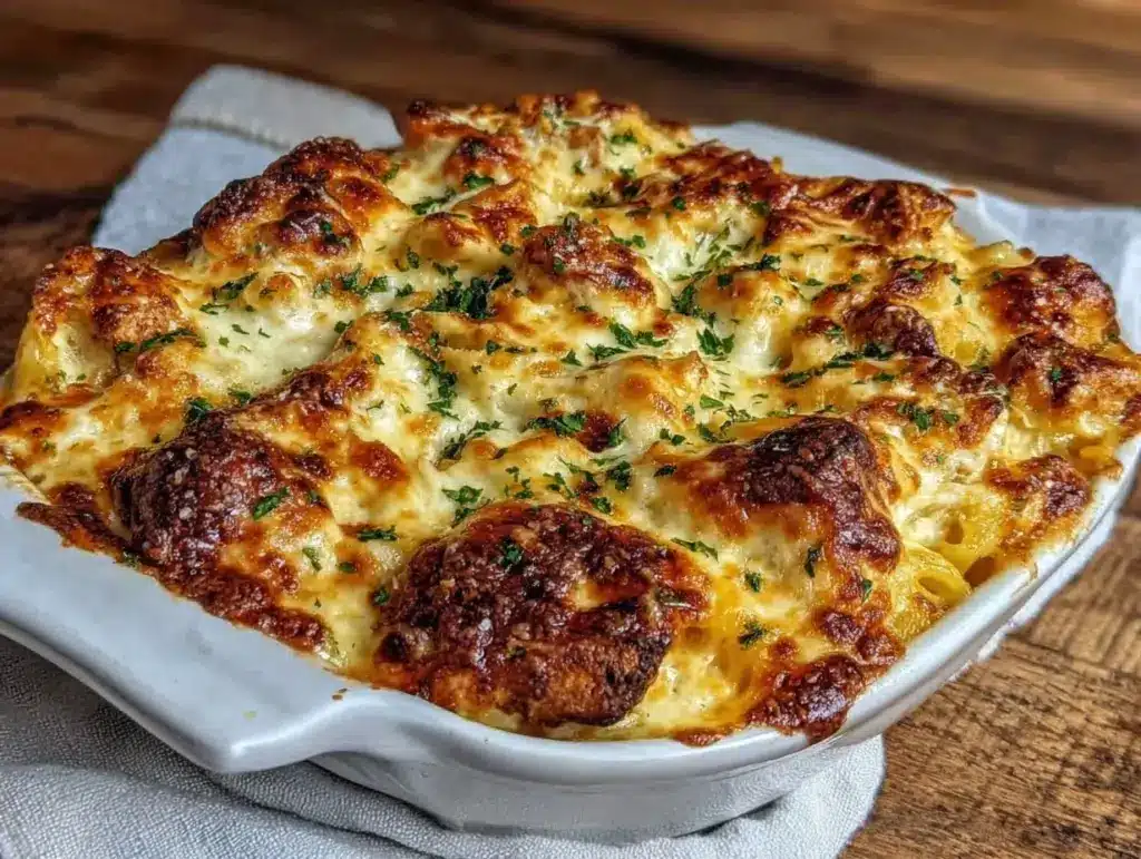 Creamy Crispy Chicken Alfredo Pasta Bake - featured image