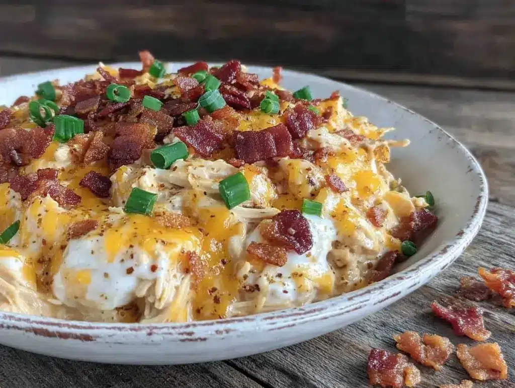 creamy crockpot crack chicken - featured image