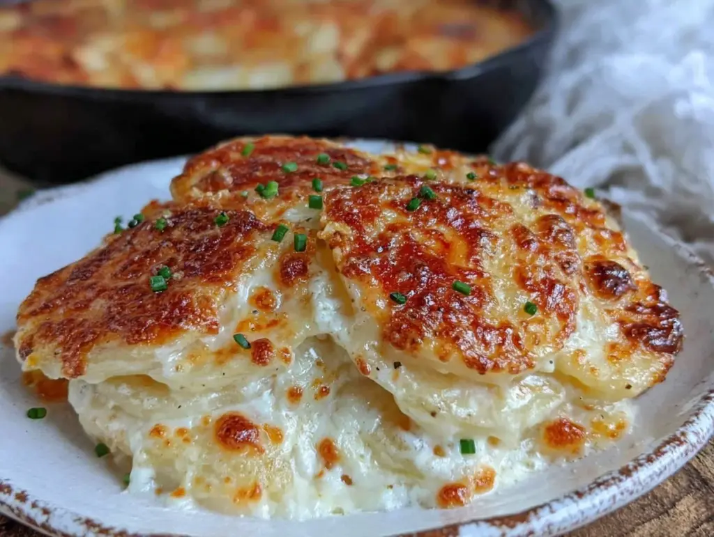 creamy extra cheesy scalloped potatoes - featured image