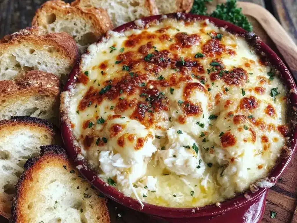 creamy hot crab dip - featured image