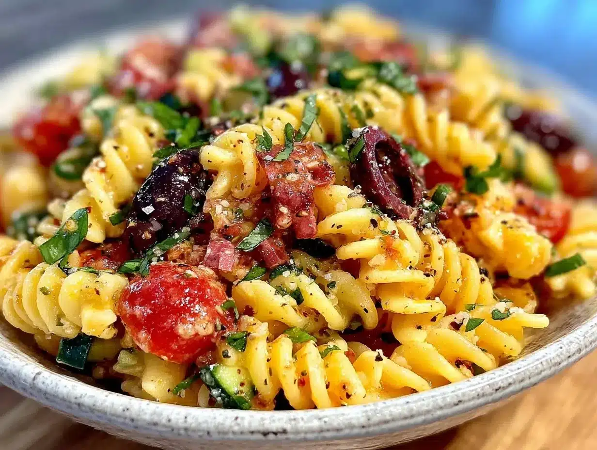 creamy italian pasta salad preparation steps