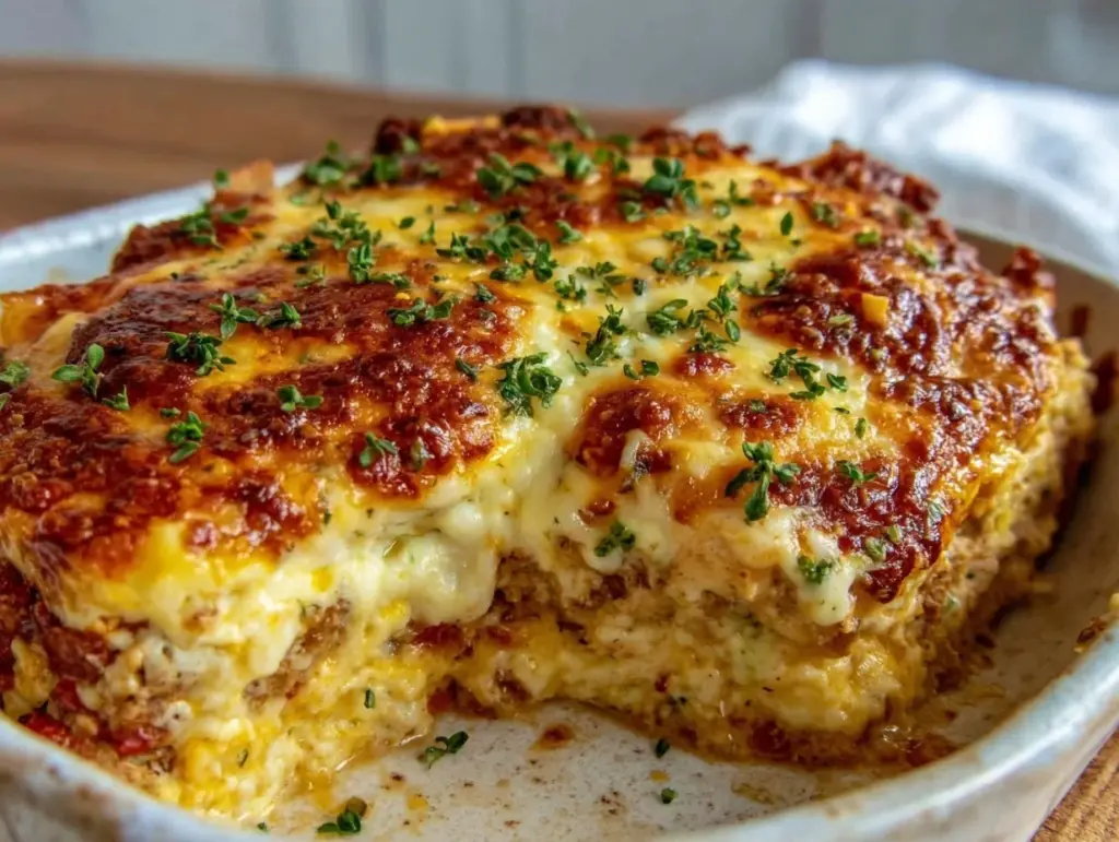 creamy king ranch chicken casserole - featured image