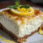 creamy lemon bar cheesecake - featured image