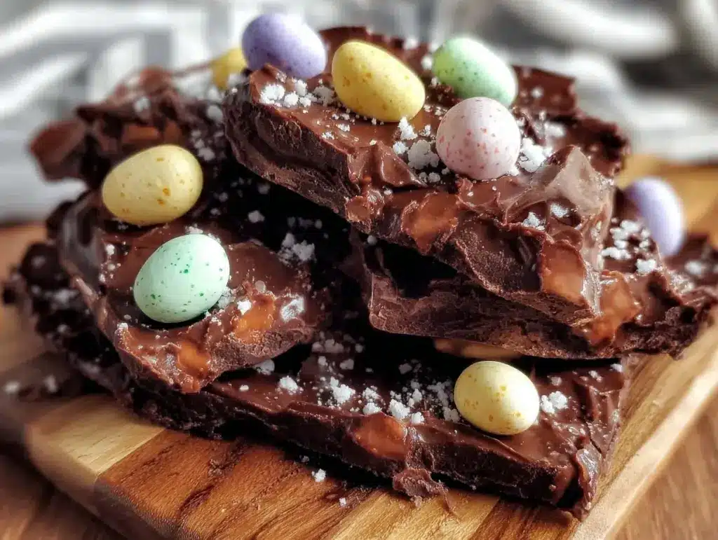 creamy mini egg chocolate bark - featured image