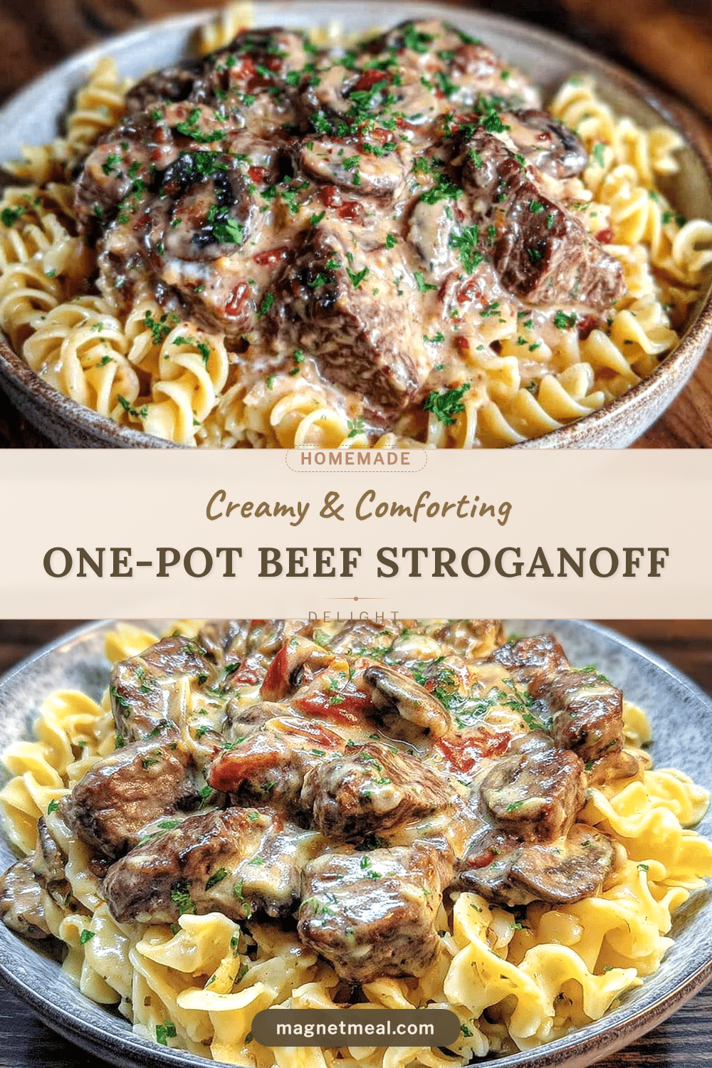 creamy one-pot beef stroganoff recipe
