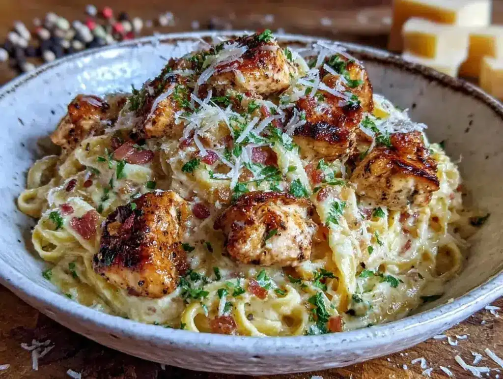 creamy one-pot chicken Alfredo pasta - featured image