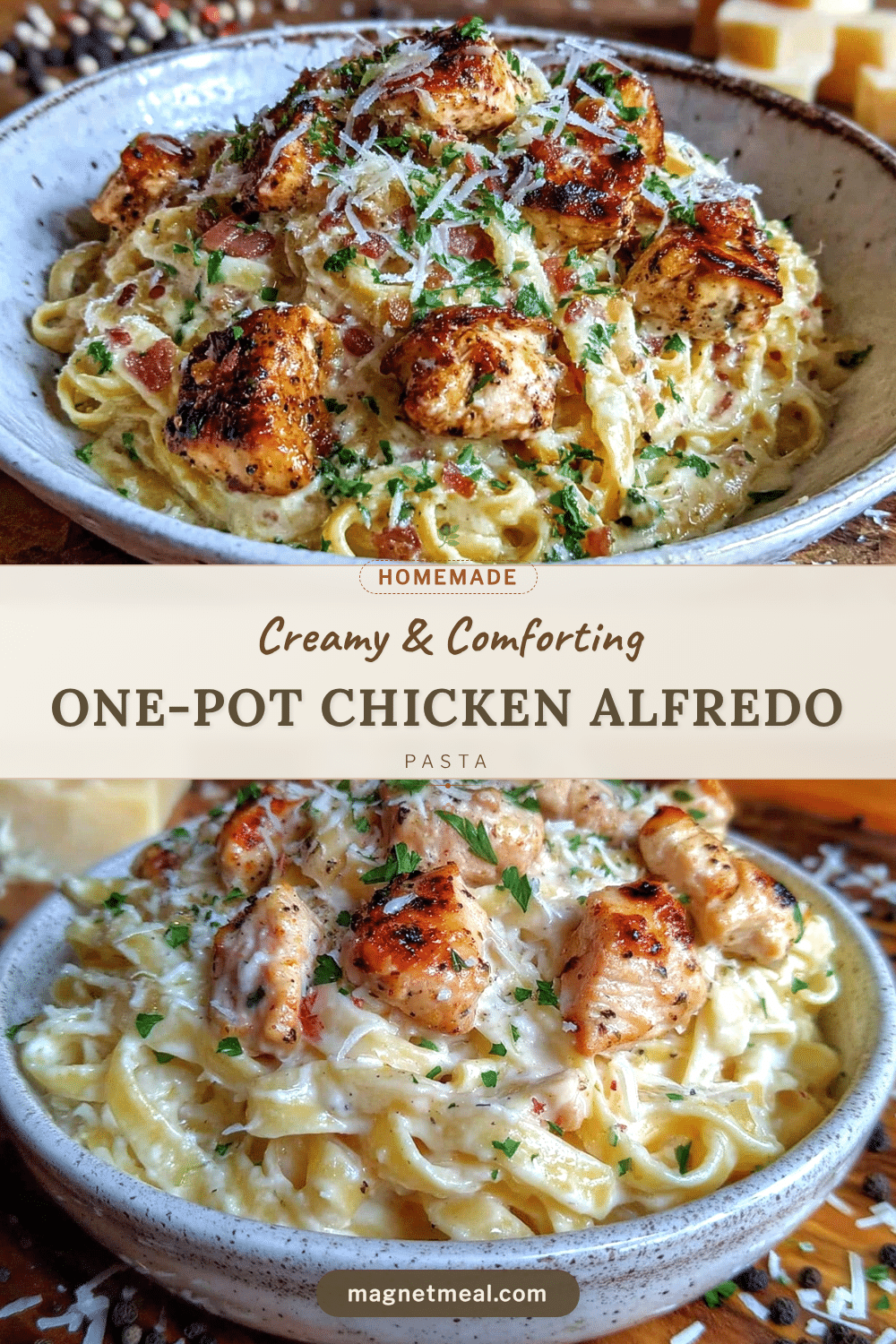 creamy one-pot chicken Alfredo pasta recipe