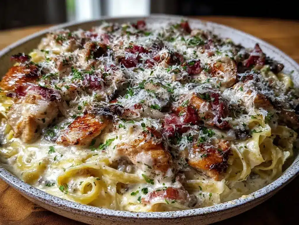 creamy one-pot chicken alfredo recipe - featured image