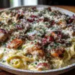 creamy one-pot chicken alfredo recipe - featured image
