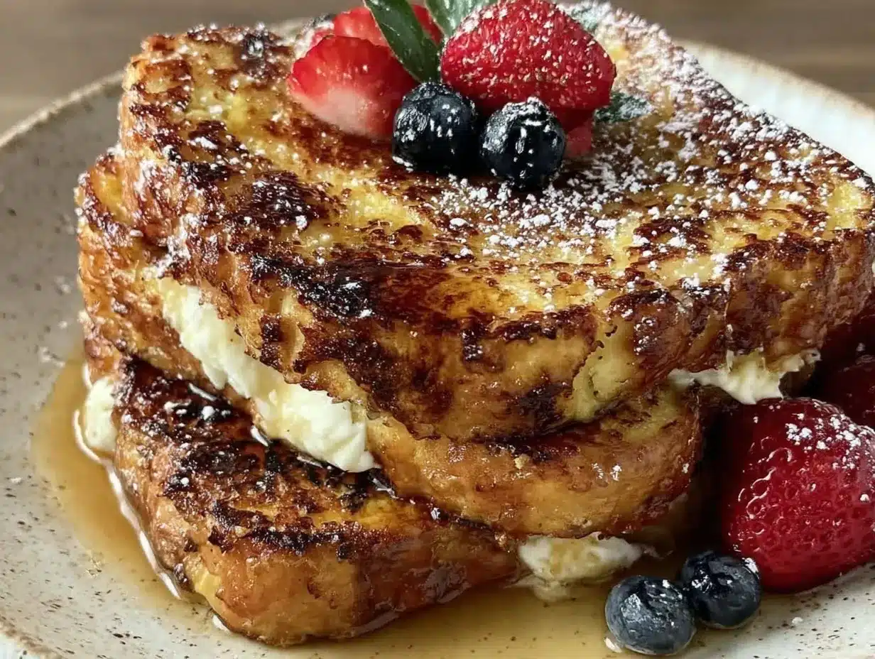 creamy stuffed French toast preparation steps