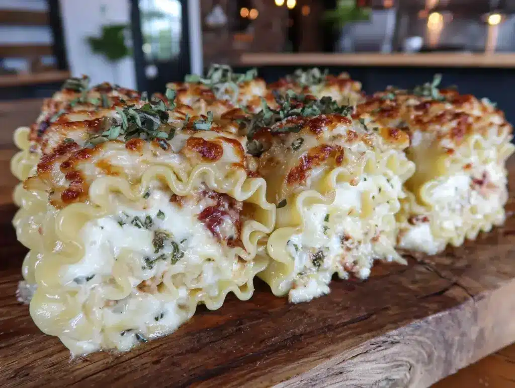 creamy three cheese lasagna rolls - featured image