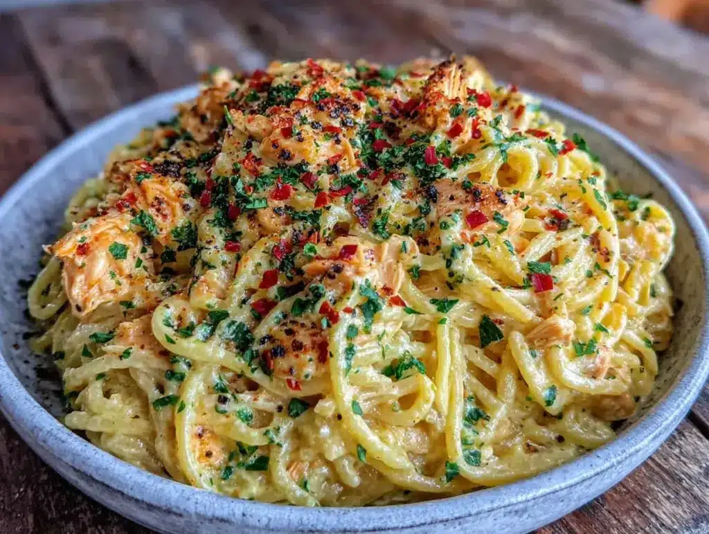 creamy turkey tetrazzini - featured image