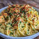 creamy turkey tetrazzini - featured image