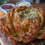 crispy air fryer blooming onion - featured image