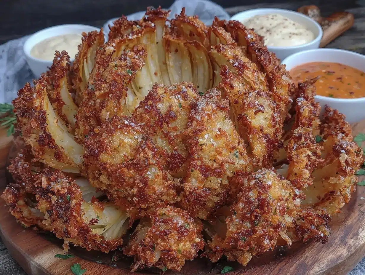 crispy air fryer blooming onion preparation steps