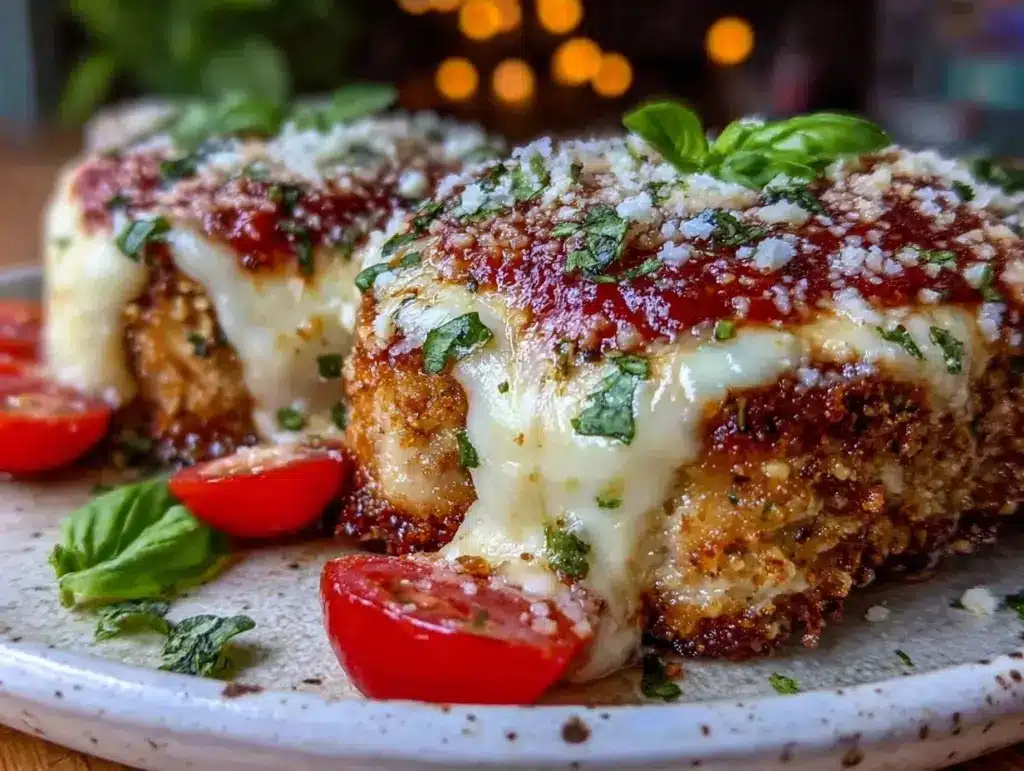 crispy air fryer chicken parmesan - featured image