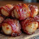 crispy bacon wrapped water chestnuts - featured image