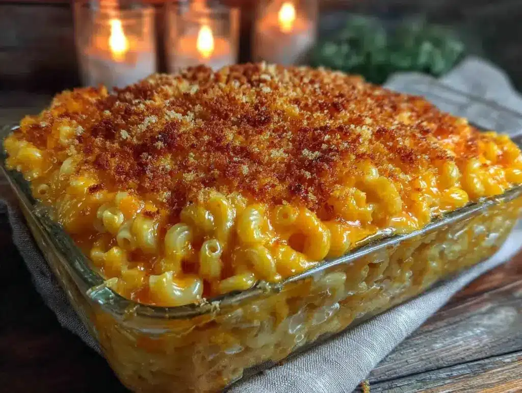 crispy baked mac and cheese - featured image