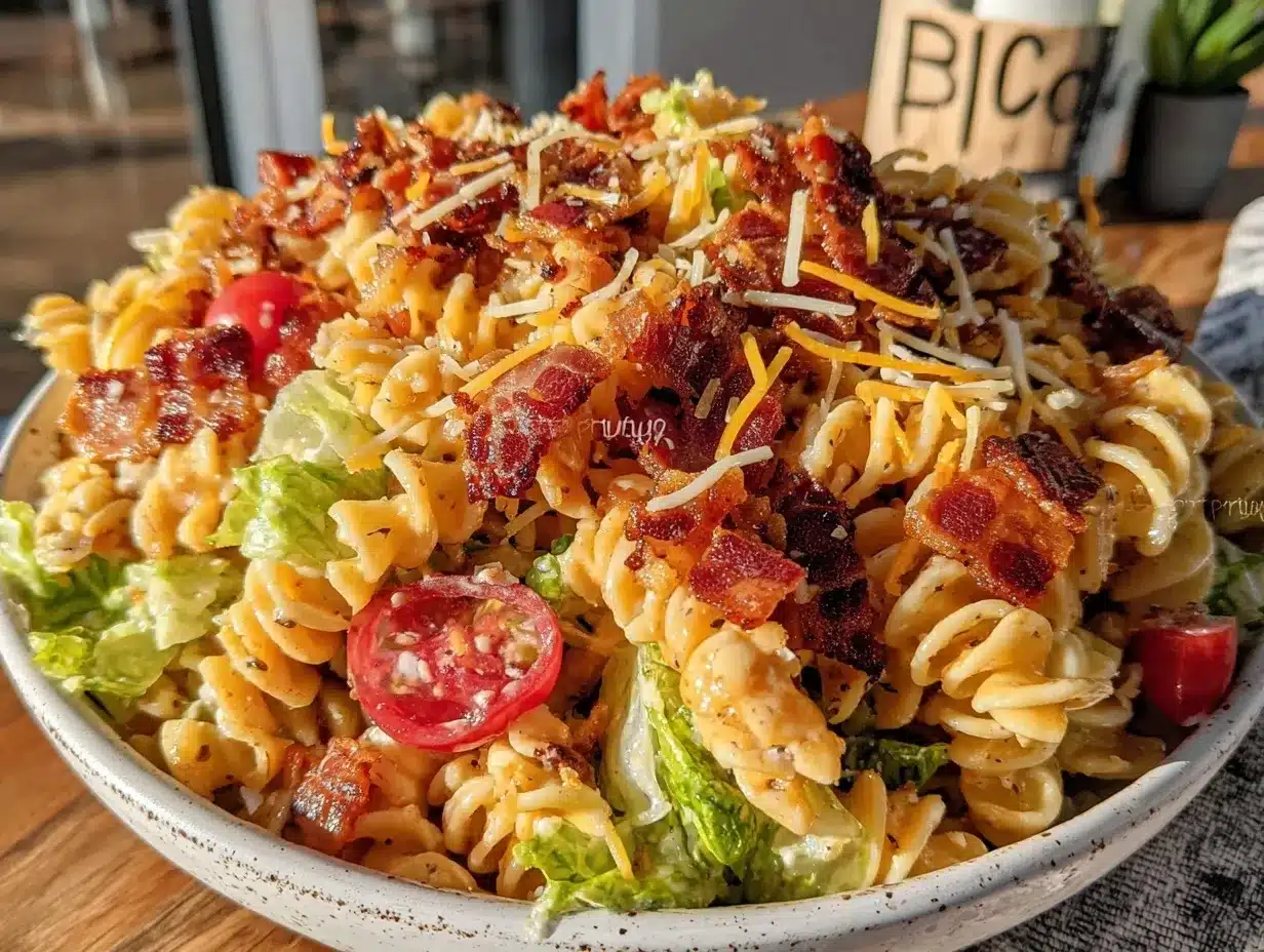 crispy BLT pasta salad preparation steps