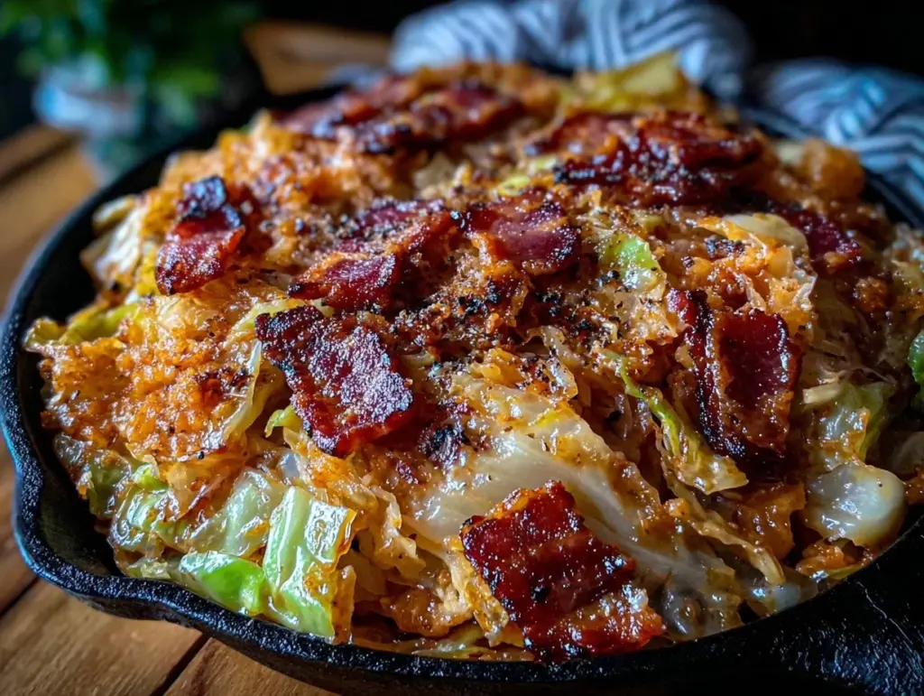 crispy cabbage and bacon skillet - featured image
