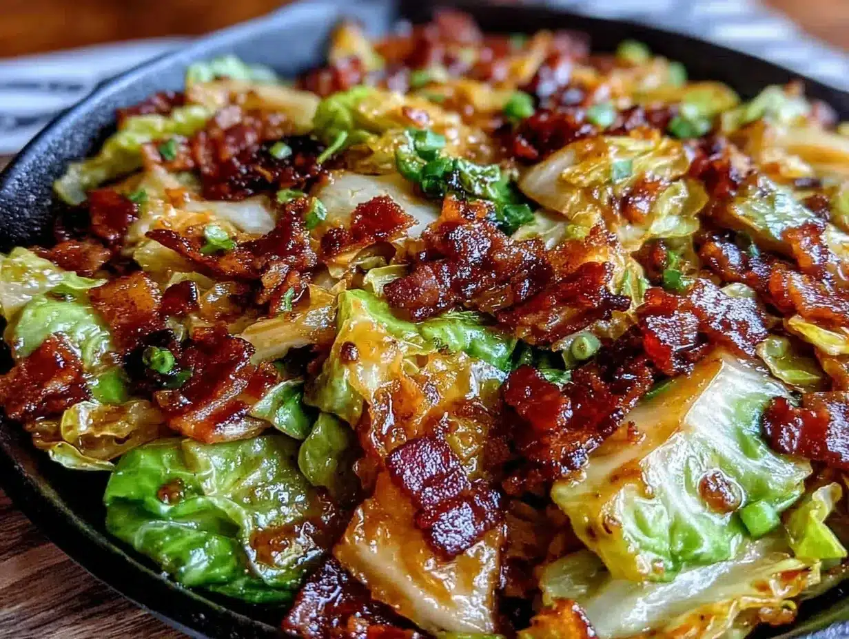 crispy cabbage and bacon skillet preparation steps