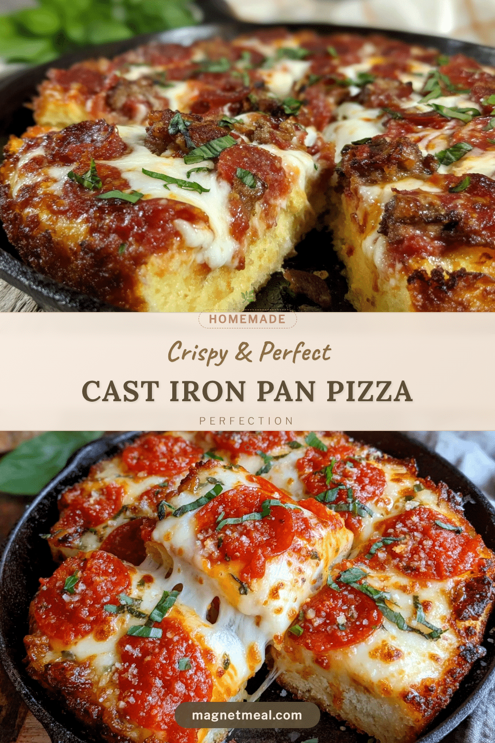 crispy cast iron pan pizza recipe