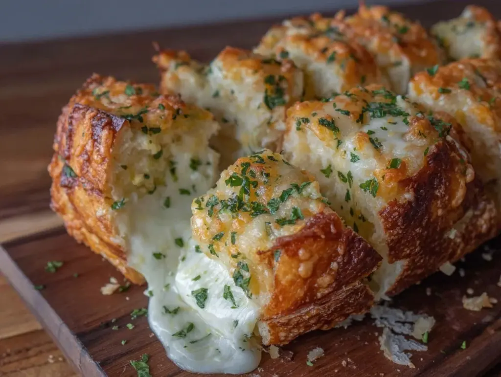 crispy cheese stuffed garlic bread - featured image